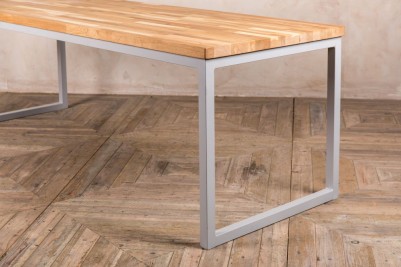 2m steel and oak table